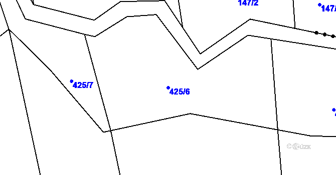 Parcela st. 425/6 v KÚ Milotice nad Bečvou, Katastrální mapa