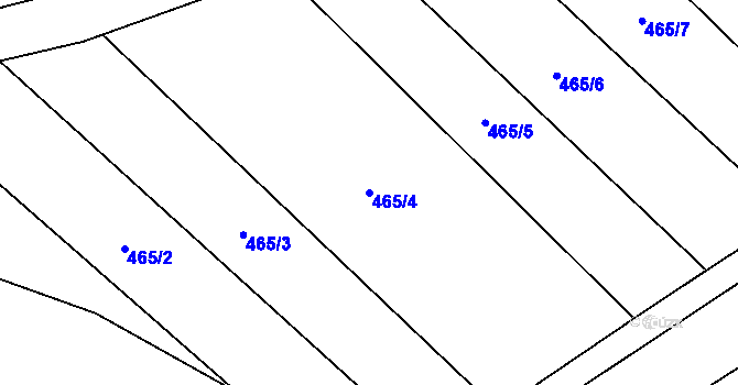 Parcela st. 465/4 v KÚ Milotice nad Bečvou, Katastrální mapa