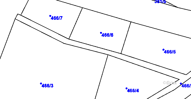 Parcela st. 466/8 v KÚ Milotice nad Bečvou, Katastrální mapa