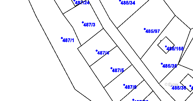 Parcela st. 487/4 v KÚ Milotice nad Bečvou, Katastrální mapa