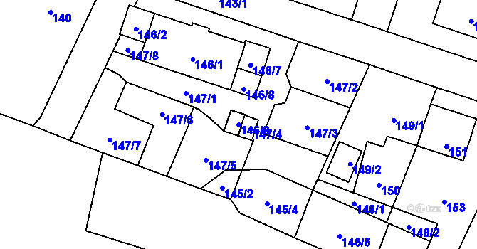 Parcela st. 146/9 v KÚ Milotice nad Bečvou, Katastrální mapa