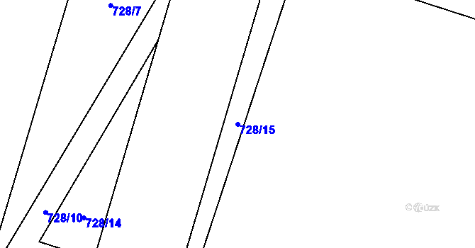 Parcela st. 728/15 v KÚ Jelení u Bruntálu, Katastrální mapa