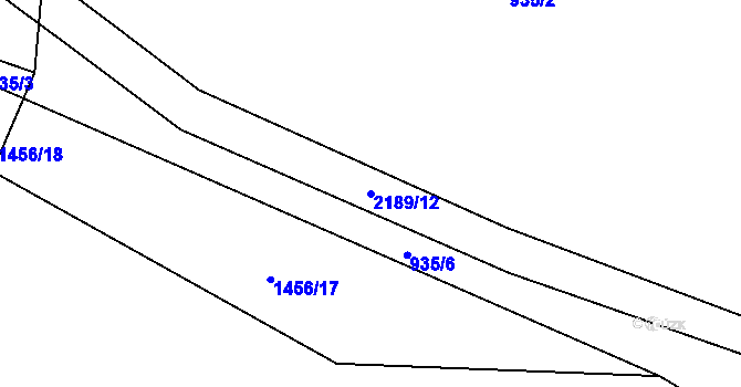 Parcela st. 2189/12 v KÚ Jelení u Bruntálu, Katastrální mapa