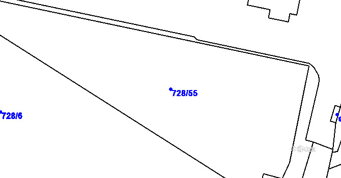 Parcela st. 728/55 v KÚ Jelení u Bruntálu, Katastrální mapa