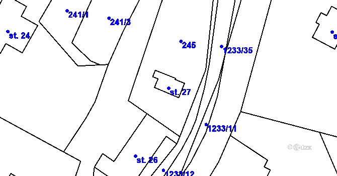 Parcela st. 27 v KÚ Milotice nad Opavou, Katastrální mapa