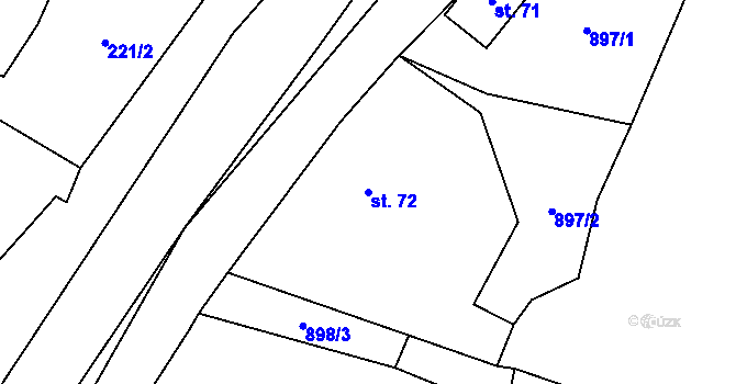 Parcela st. 72 v KÚ Milotice nad Opavou, Katastrální mapa