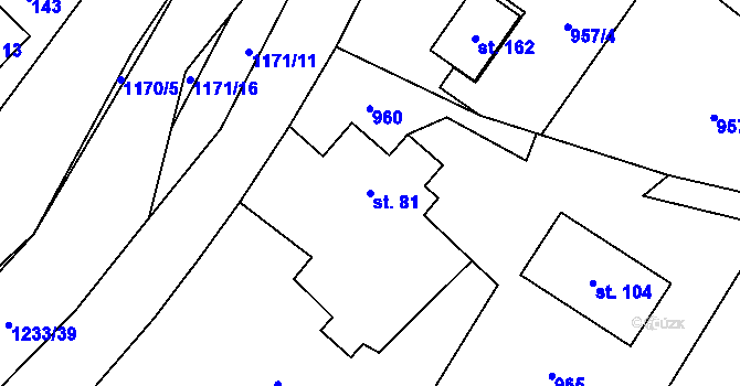 Parcela st. 81 v KÚ Milotice nad Opavou, Katastrální mapa