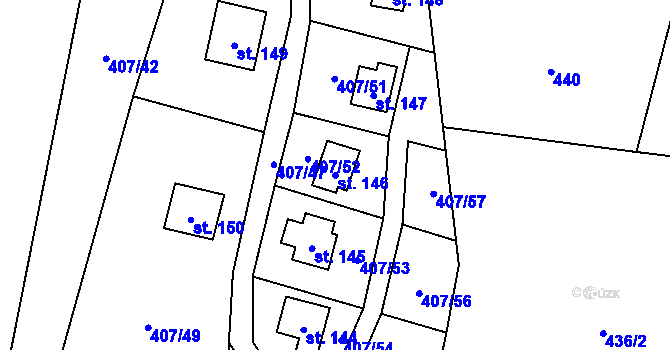 Parcela st. 146 v KÚ Milotice nad Opavou, Katastrální mapa