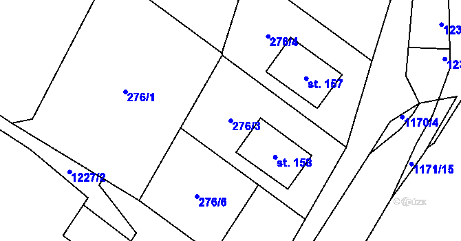 Parcela st. 276/3 v KÚ Milotice nad Opavou, Katastrální mapa