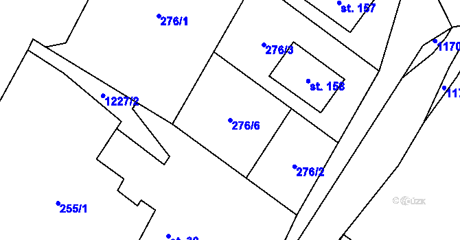 Parcela st. 276/6 v KÚ Milotice nad Opavou, Katastrální mapa