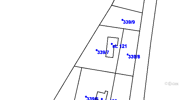 Parcela st. 339/7 v KÚ Milotice nad Opavou, Katastrální mapa