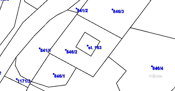 Parcela st. 163 v KÚ Milotice nad Opavou, Katastrální mapa