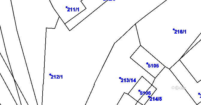 Parcela st. 212/1 v KÚ Milovice nad Labem, Katastrální mapa