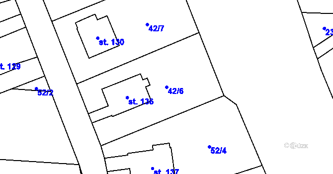 Parcela st. 42/6 v KÚ Milovice u Hořic, Katastrální mapa