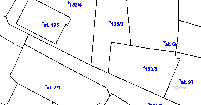 Parcela st. 132/2 v KÚ Milovice u Hořic, Katastrální mapa