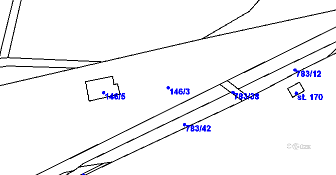 Parcela st. 146/3 v KÚ Milovice u Hořic, Katastrální mapa