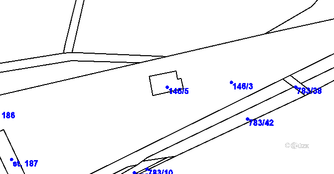 Parcela st. 146/5 v KÚ Milovice u Hořic, Katastrální mapa