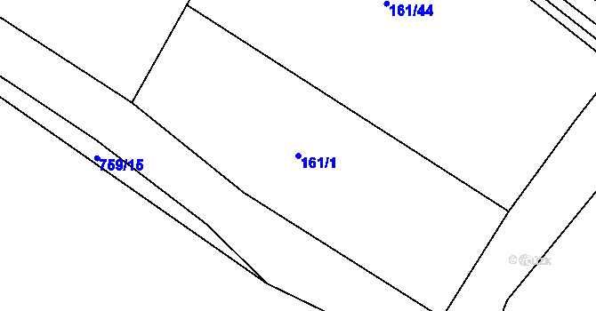 Parcela st. 161/1 v KÚ Milovice u Hořic, Katastrální mapa