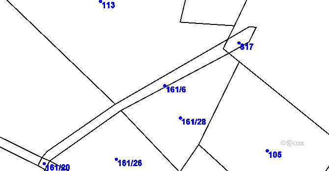 Parcela st. 161/6 v KÚ Milovice u Hořic, Katastrální mapa