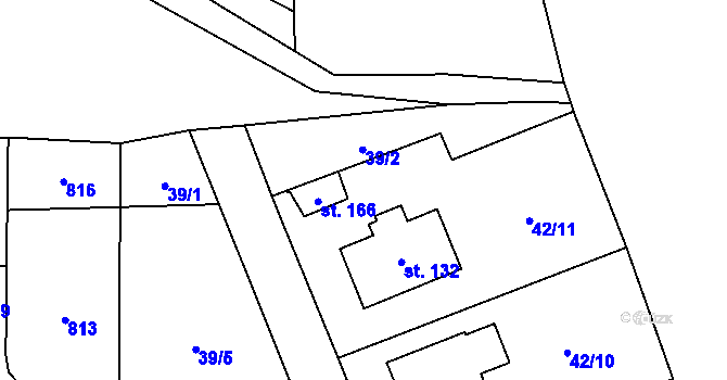 Parcela st. 39/3 v KÚ Milovice u Hořic, Katastrální mapa