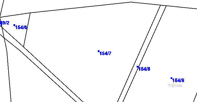 Parcela st. 154/7 v KÚ Milovice u Hořic, Katastrální mapa