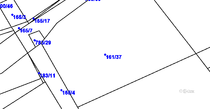 Parcela st. 161/37 v KÚ Milovice u Hořic, Katastrální mapa
