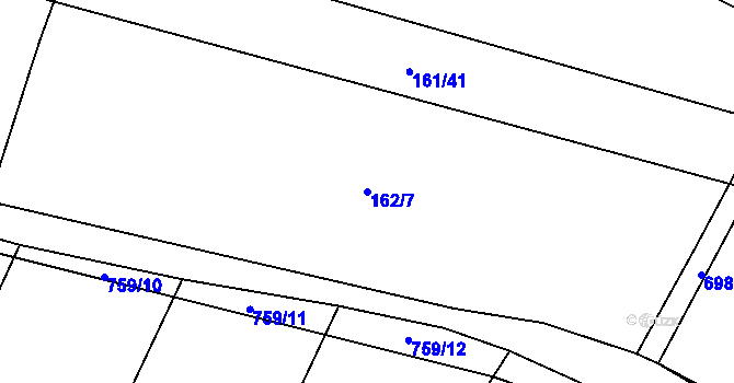 Parcela st. 162/7 v KÚ Milovice u Hořic, Katastrální mapa