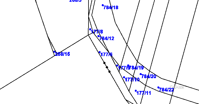 Parcela st. 177/6 v KÚ Milovice u Hořic, Katastrální mapa