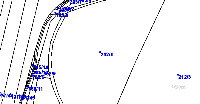Parcela st. 212/1 v KÚ Milovice u Hořic, Katastrální mapa