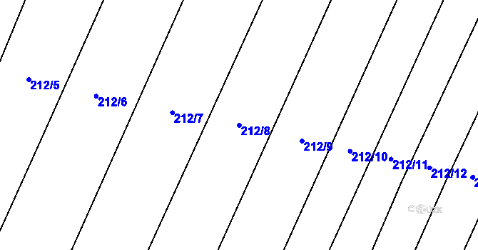 Parcela st. 212/8 v KÚ Milovice u Hořic, Katastrální mapa