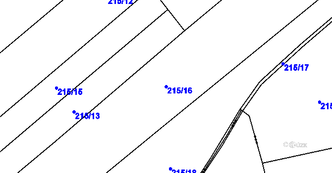 Parcela st. 215/16 v KÚ Milovice u Hořic, Katastrální mapa