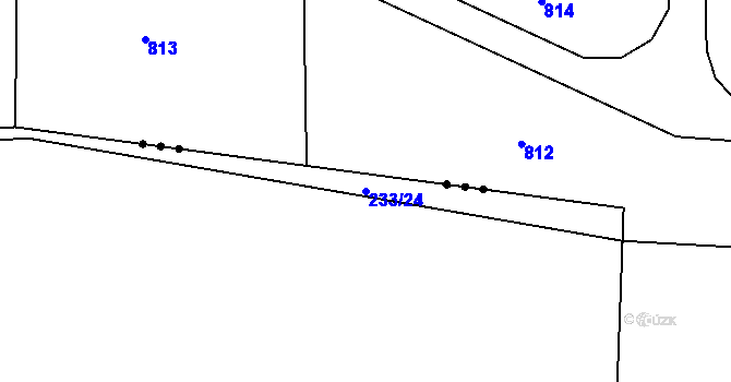 Parcela st. 233/24 v KÚ Milovice u Hořic, Katastrální mapa