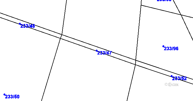 Parcela st. 233/47 v KÚ Milovice u Hořic, Katastrální mapa