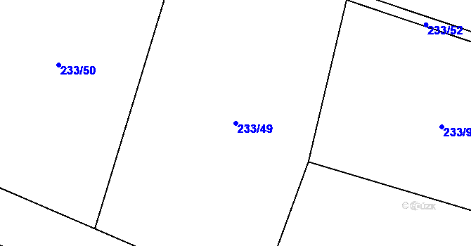 Parcela st. 233/49 v KÚ Milovice u Hořic, Katastrální mapa
