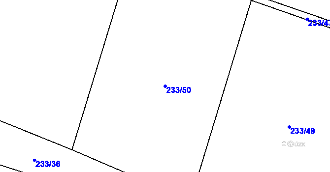 Parcela st. 233/50 v KÚ Milovice u Hořic, Katastrální mapa