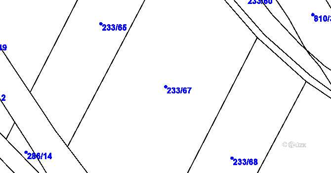 Parcela st. 233/67 v KÚ Milovice u Hořic, Katastrální mapa