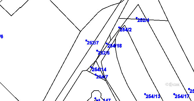 Parcela st. 252/5 v KÚ Milovice u Hořic, Katastrální mapa