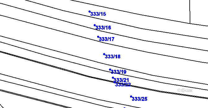 Parcela st. 333/18 v KÚ Milovice u Hořic, Katastrální mapa