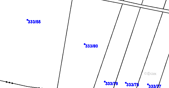 Parcela st. 333/80 v KÚ Milovice u Hořic, Katastrální mapa