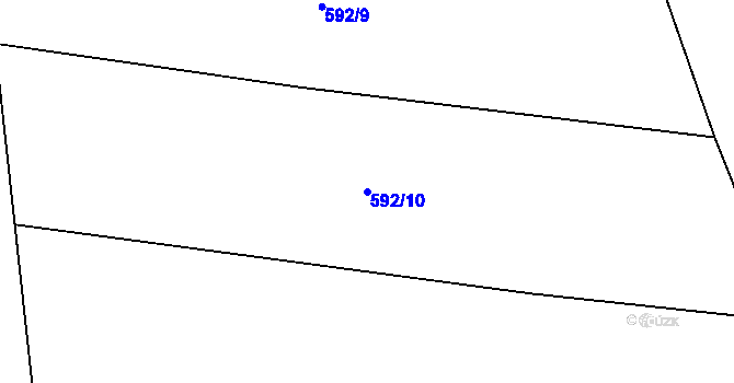 Parcela st. 592/10 v KÚ Milovice u Hořic, Katastrální mapa