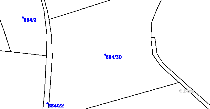 Parcela st. 684/30 v KÚ Milovice u Hořic, Katastrální mapa