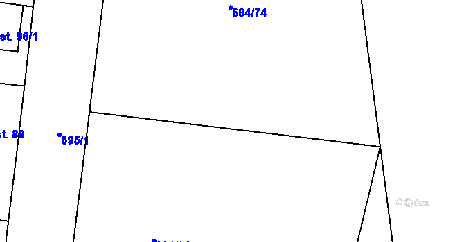 Parcela st. 684/75 v KÚ Milovice u Hořic, Katastrální mapa