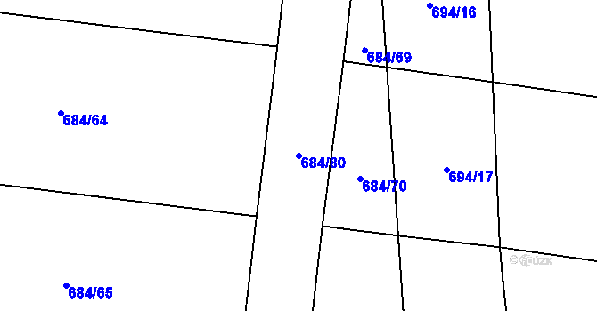 Parcela st. 684/80 v KÚ Milovice u Hořic, Katastrální mapa