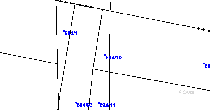 Parcela st. 694/10 v KÚ Milovice u Hořic, Katastrální mapa