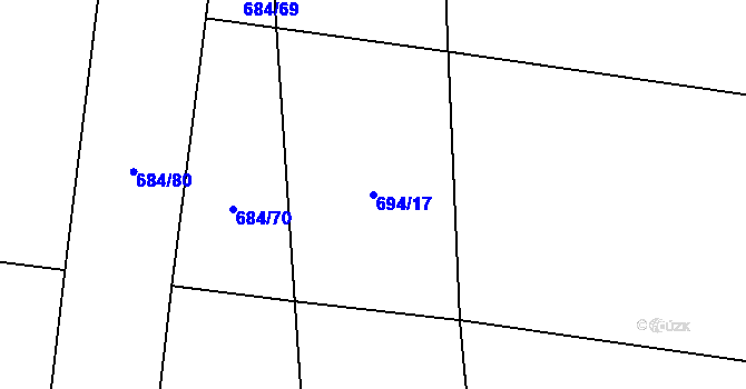 Parcela st. 694/17 v KÚ Milovice u Hořic, Katastrální mapa