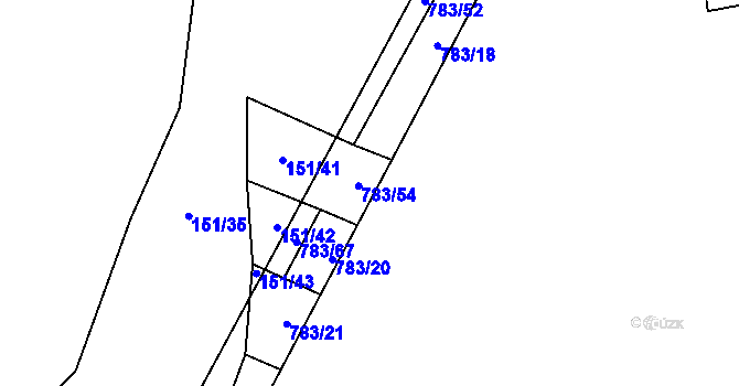 Parcela st. 783/19 v KÚ Milovice u Hořic, Katastrální mapa