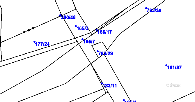 Parcela st. 783/29 v KÚ Milovice u Hořic, Katastrální mapa