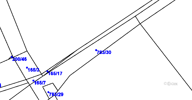 Parcela st. 783/30 v KÚ Milovice u Hořic, Katastrální mapa