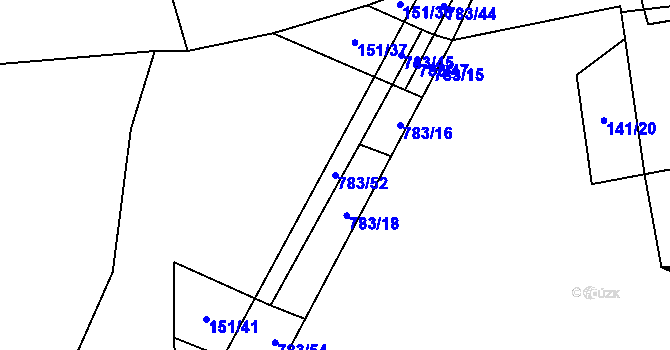Parcela st. 783/52 v KÚ Milovice u Hořic, Katastrální mapa