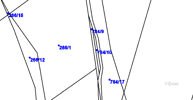 Parcela st. 784/10 v KÚ Milovice u Hořic, Katastrální mapa